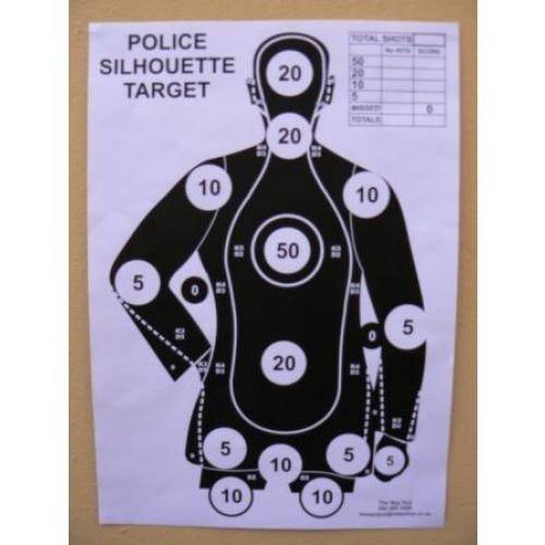 POLICE ADVANCED TARGET SHEETS - 10 x A3 SHEETS