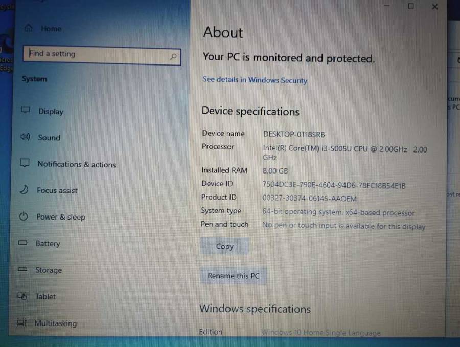 HP 250 G4 - I3-5005U 8GB Ram. needs new battery, no charger