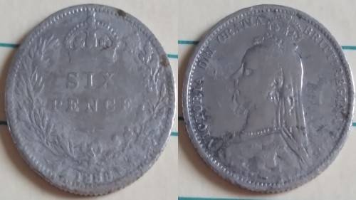 1888 - UK - Six Pence - Victoria - Demonetised Yes -Silver (.925)