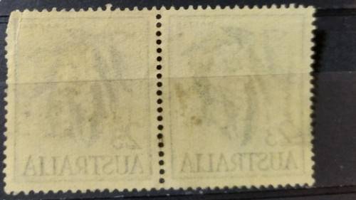 1959 - 1960 -  Pair - Australia - 2´3Sh´P - Acacia melanoxylon - Yellow paper