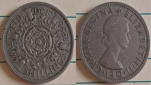 1956 -  UK -  Two Shilling - ERII - Copper Nickel  - Demonetised - Jun 1993