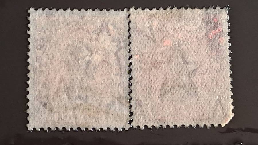 1938 - 1941 - India Overprinted `Bahrain` -  WM - Half Anna, One Anna -