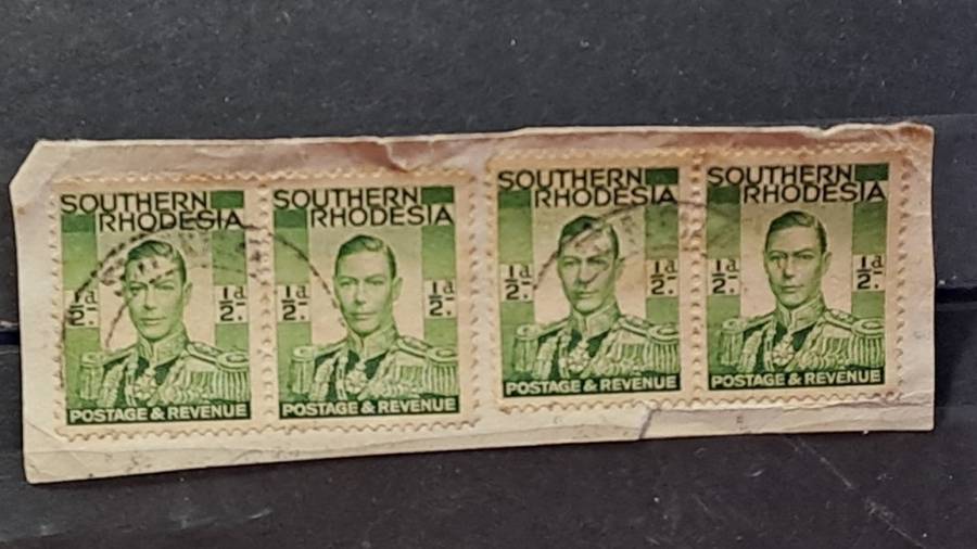 1937 - Southern Rhodesia -  Postmark Sinoia - 4 Piece ½ P - King George VI