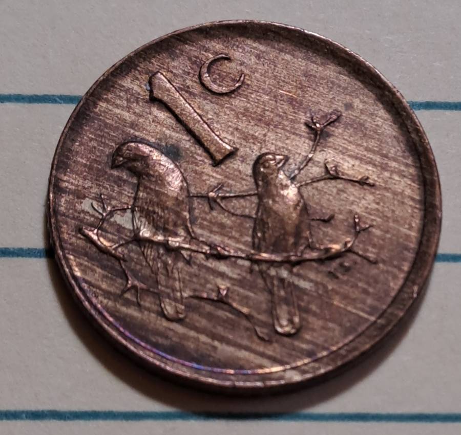 1982 - SA  - 1 Cent Error Coin - Circulating commemorative coin: Balthazar Johannes Vorster -  AU/UN