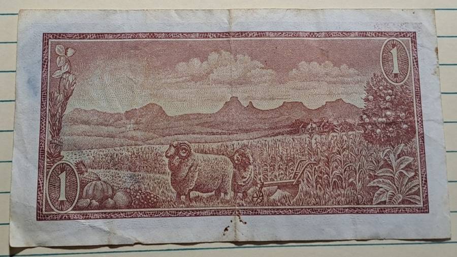 1972 - One Rand/Een Rand -  A650 530213 -  TW de Jongh 1st Issue -  Demonetised -  Yes - Watermark -
