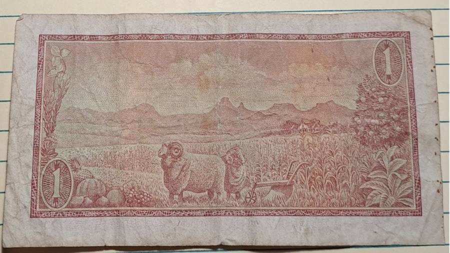 1972 - One Rand/Een Rand -  A740 150514 -  TW de Jongh 1st Issue -  Demonetised -  Yes - Watermark -