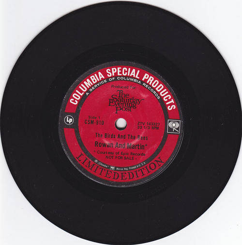 Vinyl 45 RPM Seven Single - The Birds and the Bees  - Rowan & Martin   - Columbia CSM-910