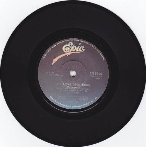 Vinyl 45 RPM Seven Single - The Final Countdown - Europe - Epic EN 5990