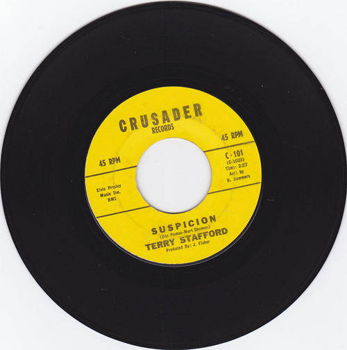 Vinyl 45 RPM Seven Single - Suspicion - Terry Stafford - Crusader C - 101