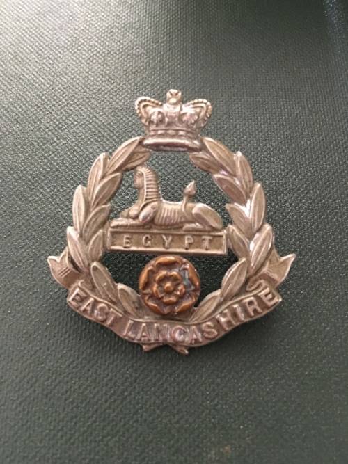 EGYPT EAST LANCASHIRE reg Bi-metal cap badge** 42mm x 42mm