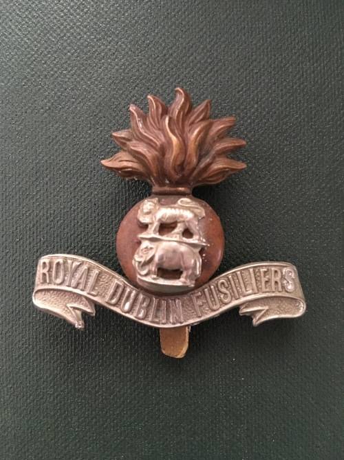 Royal Dublin Fusiliers Bi-Metal Cap badge** 47mm x 40mm