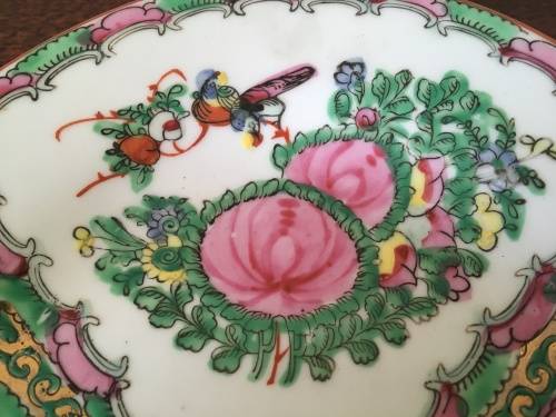 Old Chinese Hand Painted Oval Dish** Very Nice Piece** Old chinese Markings??