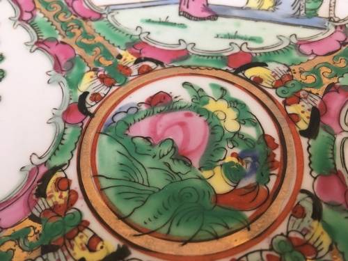 Old Chinese Hand Painted Oval Dish** Very Nice Piece** Old chinese Markings??