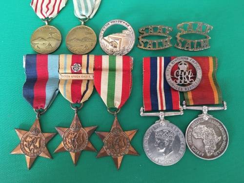WW2 medal Group to - 82558 K.J De Bruin with Africa Star + Rosette and North Africa Clasp**