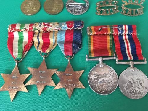WW2 medal Group to - 82558 K.J De Bruin with Africa Star + Rosette and North Africa Clasp**