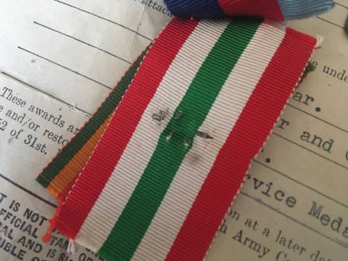 WW2 medal Group to - 82558 K.J De Bruin with Africa Star + Rosette and North Africa Clasp**