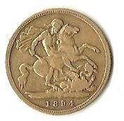 GOLD 1894 HALF SOVEREIGN!!