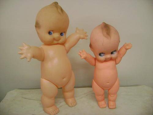 2 KEWPIE dolls (50 cm and 40 cm tall)