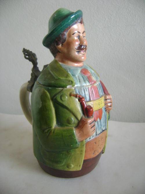 LARGE FIGURAL HANDPAINTED GERMAN BEER STEIN!!**RARE PIECE**