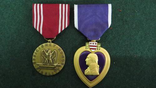 AMERICAN PURPLE HEART MEDAL + ANOTHER AMERICAN MEDAL