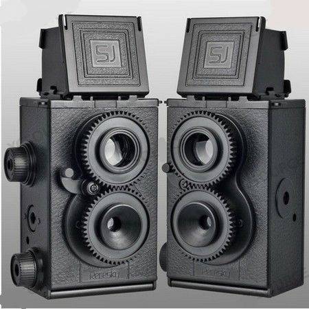 Recesky DIY Twin Lens Reflex TLR 35mm Holga Lomo Camera Kit Color Black