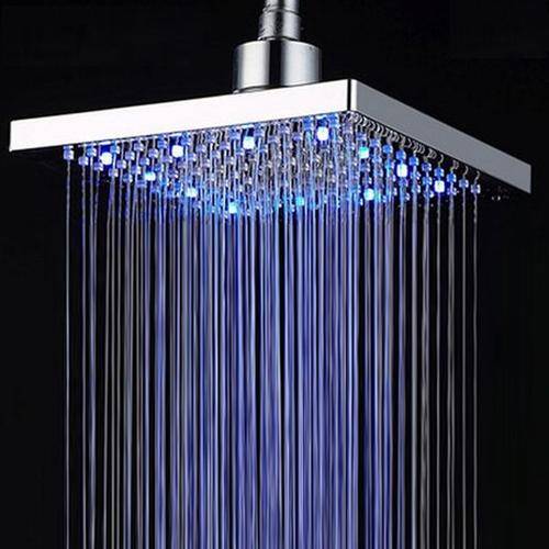 8 inch Stainless Steel Shower Head with Color Changing LED Light