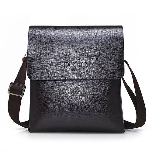 Men's Soft PU Leather Flap Top Casual Business Crossbody Bag