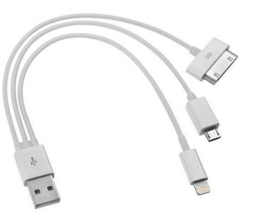 22cm long cable with 3 connectors . ISO compatible