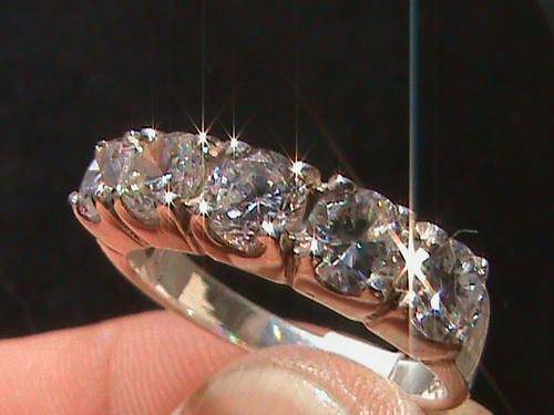 WHITE CUBIC ZIRCONIA RING IN STERLING SILVER. SIZE N