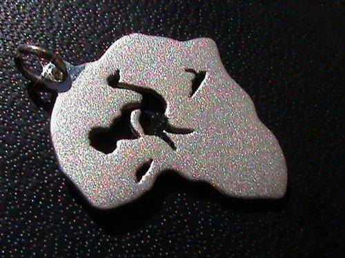 SOLID STERLING SILVER AFRICA OSTRICH PENDANT