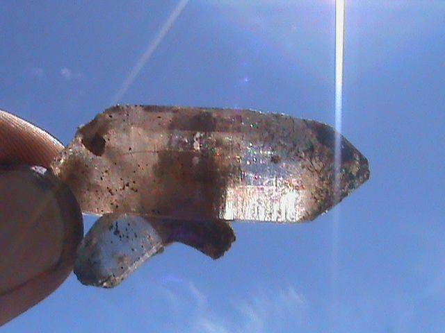 SMOKY QUARTZ CRYSTAL WITH SMALLER CRYSTAL... ZOMBA...MALAWI...
