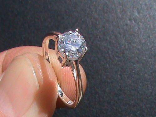 STERLING SILVER ENGAGEMENT RING, SIZE L 1/2