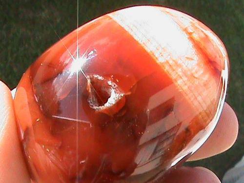 CARNELIAN GALET ...WITH CRYSTALIZED GEODE