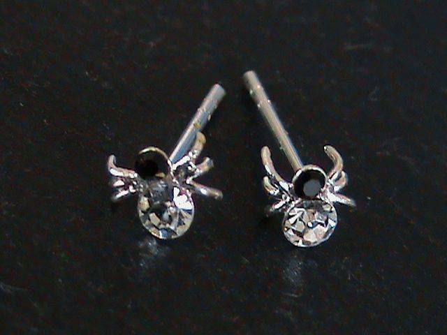 STERLING SILVER SPIDER EARRING STUDS