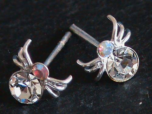 STERLING SILVER SPIDER EARRINGS