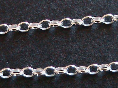 STERLING SILVER OVAL LINK CHAIN 90 CM LONG