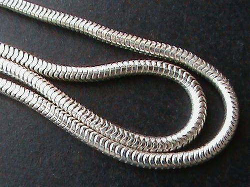 3MM THICK SOLID STERLING SILVER SNAKE CHAIN....55 CM LONG