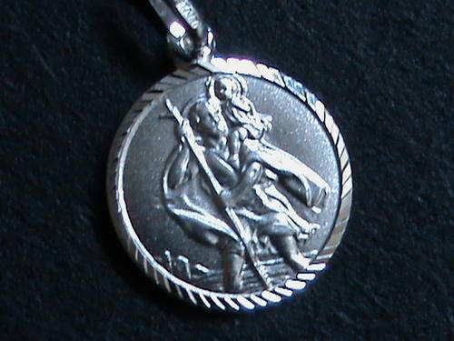 SOLID STERLING SILVER ST. CHRISTOPHER PENDANT