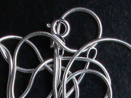 55 CM LONG SOLID STERLING SILVER SNAKE CHAIN