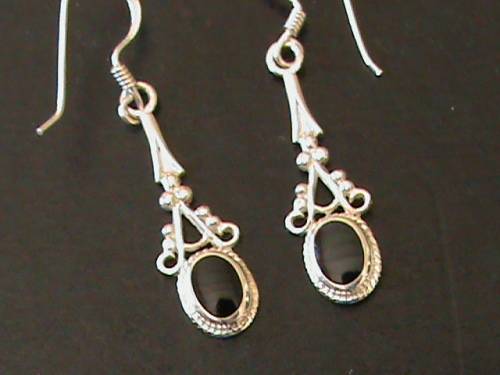SOLID STERLING SILVER HOOK EARRINGS.