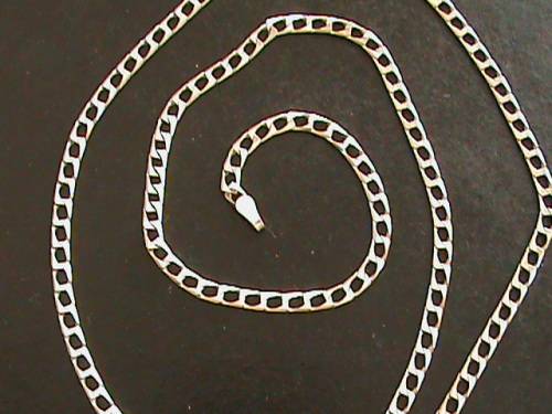 SOLID STERLING SILVER CHAIN.  55 CM LONG