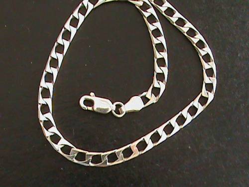 SOLID STERLING SILVER BRACELET.   21 CM LONG