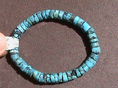 NATURAL TURQUOISE GEMSTONE  BRACELET ... STRUNG ON ELASTIC