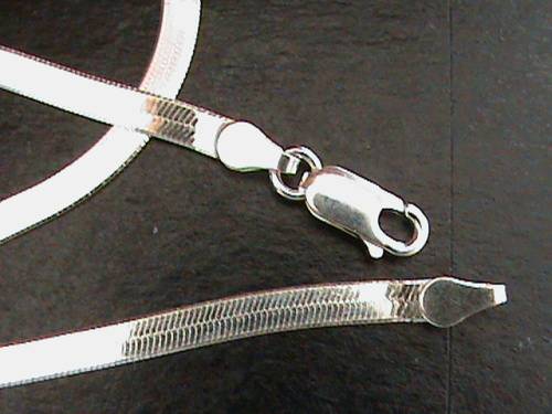 40 CM LONG SOLID STERLING SILVER CHAIN.  FLAT LINK, AND  SHINY