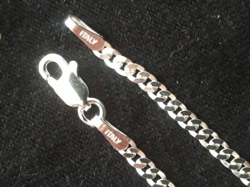 SOLID STERLING SILVER CHAIN.   60 CM LONG . GOOD QUALITY.