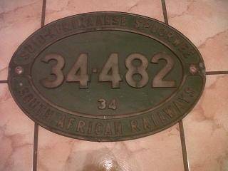 SAR SAS 0RIGINAL CLASS 34 BRASS NAME BOARD HAS BEEN PAINTED GREEN 300MM X 215MM