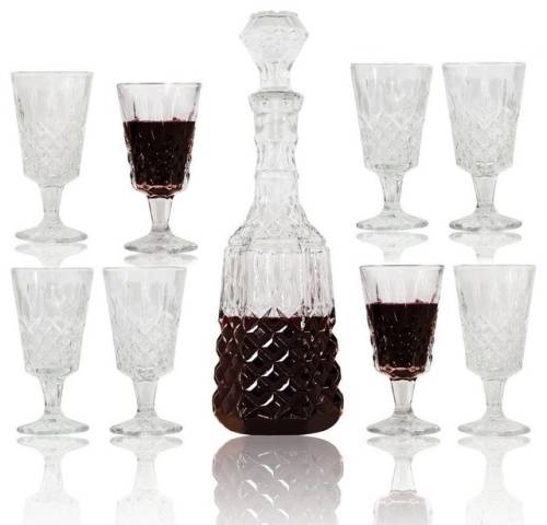 Brand New Crystal 7 Piece Wine Decanter Set - LOCAL STOCK