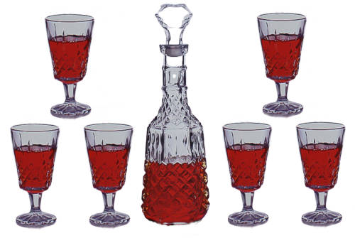 Brand New Crystal 7 Piece Wine Decanter Set - LOCAL STOCK
