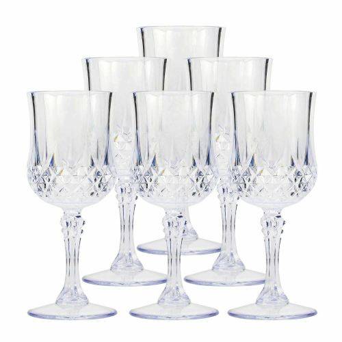 Brand New 6 Piece Crystal White Goblet Wine Glasses - Ready To Ship Items