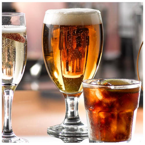 6 Piece Clear Classy Stemmed Craft Beer and Ale Glass Set